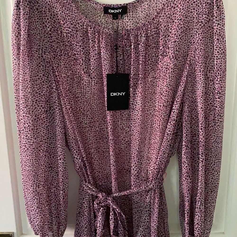 DKNY purple leopard print dress